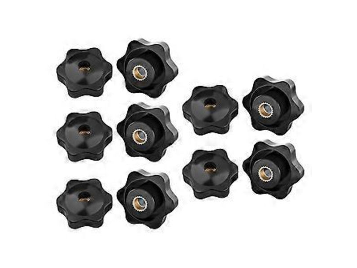Conjunto de 10 Porcas com Alça, Vários Tamanhos, Fixação, Porca Estrela, para Ajuste Manual M8 BRILVIBERA | BRILVIBERA