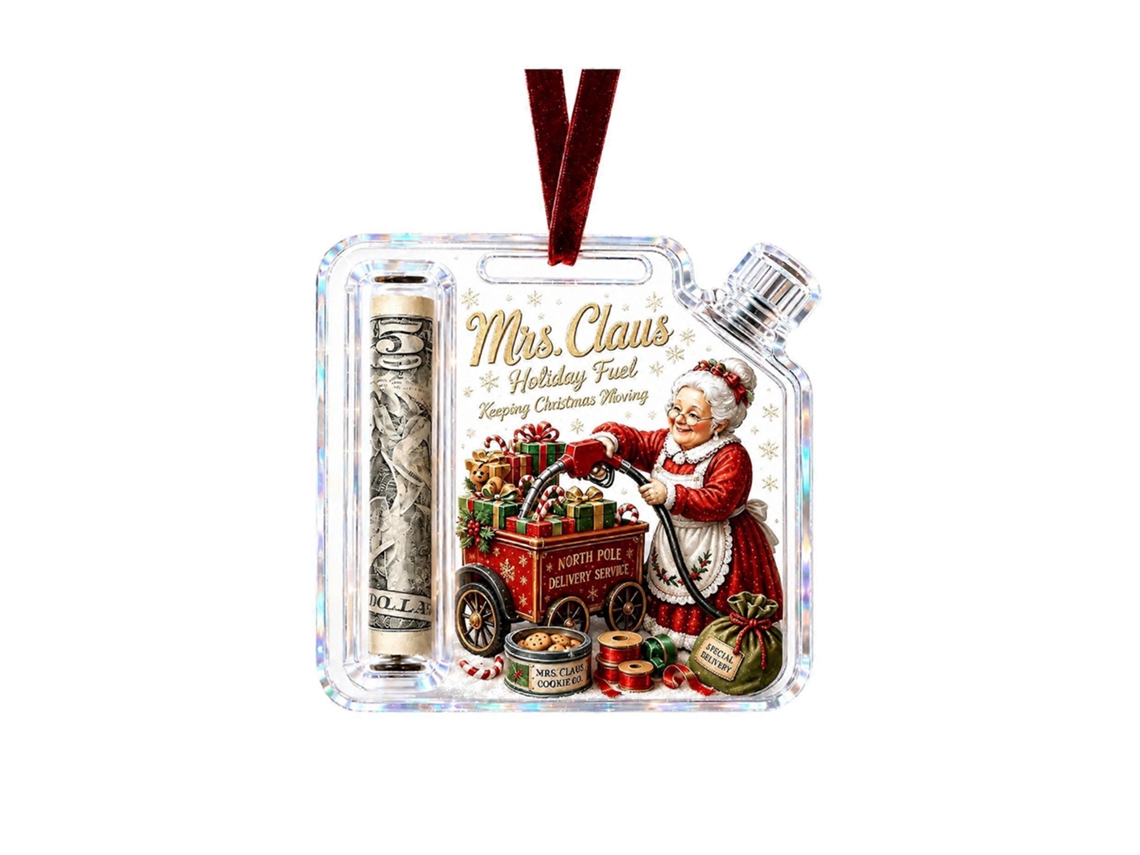 Ornamento De Natal Para Notas Com Bolsa Transparente