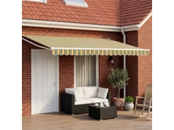 Vidaxl Toldo Retrátil Elétrico Verde, Amarelo, Branco 4,5 × 3 M