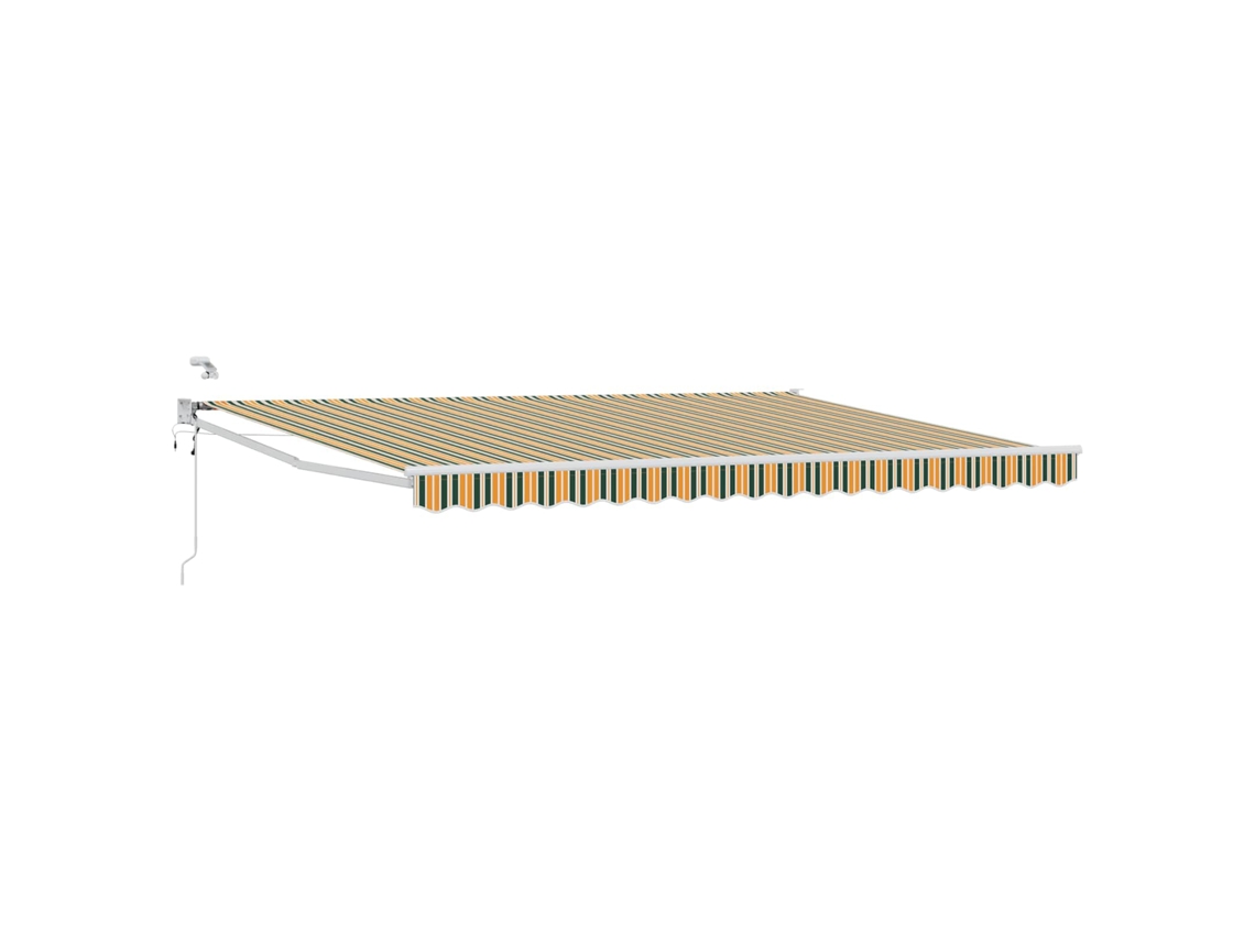 Vidaxl Toldo Retrátil Elétrico Verde E Amarelo 5 X 3 M