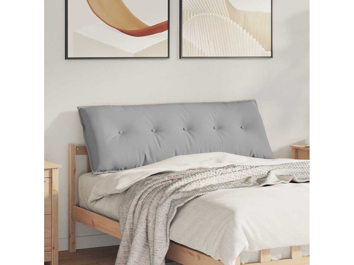 Vidaxl Travesseiro Para Costas Cinza Nuvem 140 X 19 X 50 Cm Tecido