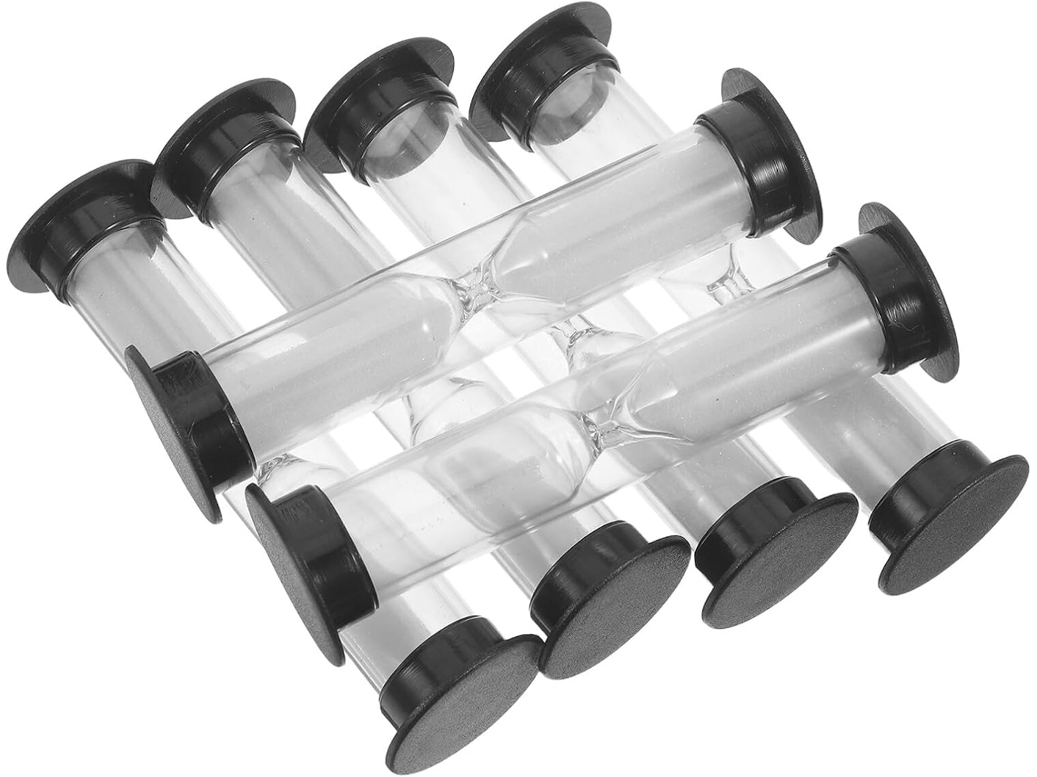 Conjunto De 6 Mini Ampulhetas Plástico Preto Beaupretty Com Design