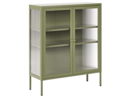Aparador Vitrina Beliani Lerryn De Acero Verde 90x35x111