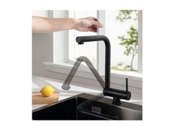 Grifo De Cozinha Preto, Grifo De Cozinha Desmontável Abaixo Da Janela, Flexível 90 Plegável/360 Rotatório, Aço Inoxidável Yn05-b