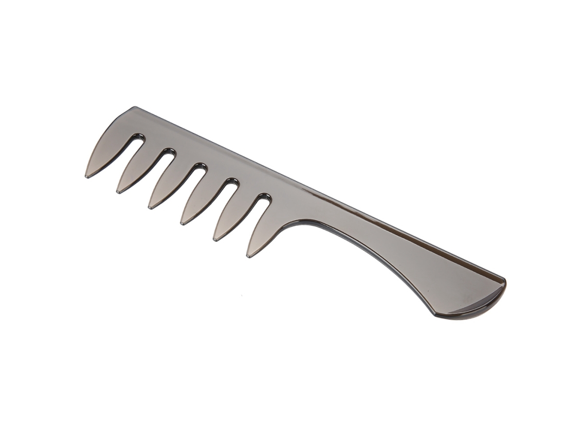 Pente De Cabelo E Barba Com Dentes Redondos Portátil Antiestático De Material De Qualidade Superior Preto