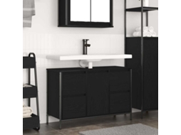Vidaxl Armário Para Lavatório Com Gavetas, Carvalho Preto, 90x34,5x60 Cm