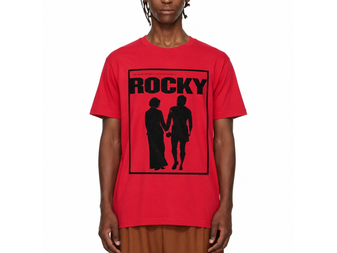 Rockinstone Rocky Movie Poster Solid Red Adult T-shirt Size:xxxl