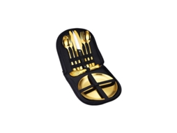 Conjunto De Talheres Em Aço Inoxidável (dourado) (faca, Garfo, Colher)