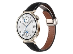 Pulseira De Couro Fino Com Textura De Lichia E Fecho Magnético Dobrável.