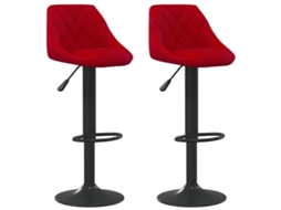 Bancos de Bar 2 Pcs Veludo Vermelho Tinto MAISON EXCLUSIVE