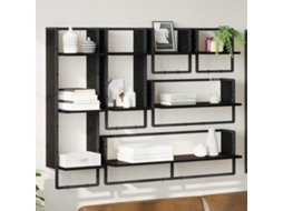 Vidaxl Conjunto De Prateleiras De Parede 6 Unid. Carvalho Preto