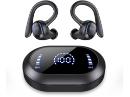 Auriculares Sem Horas Reprodução Dual Power Display AUJEZON Bluetooth Preto