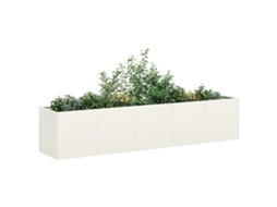 Vidaxl Vaso Floreira 200x40x40 Cm Aço Laminado A Frio Branco