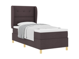 Cama De Solteiro | Camas Para Quarto | Cama Box Springs Com Colchão Cinza Escuro 90x190 Cm 90 X 190 Cm