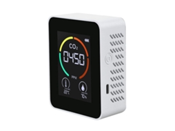 Lurelia Medidor De Qualidade Do Ar 3 Em 1 Co2, Temperatura/humidade, Com Visor Digital, Recarregável Usb, Branco