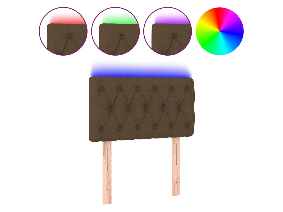 Led Headboard, Led Headboards Vidaxl Marrom Tecido (80 X 7 X 78/88 Cm)
