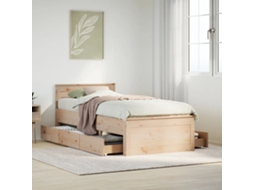 Vidaxl Cama Sem Colchão Com Cabeceira 90x200 Cm Madeira Pinho Maciça