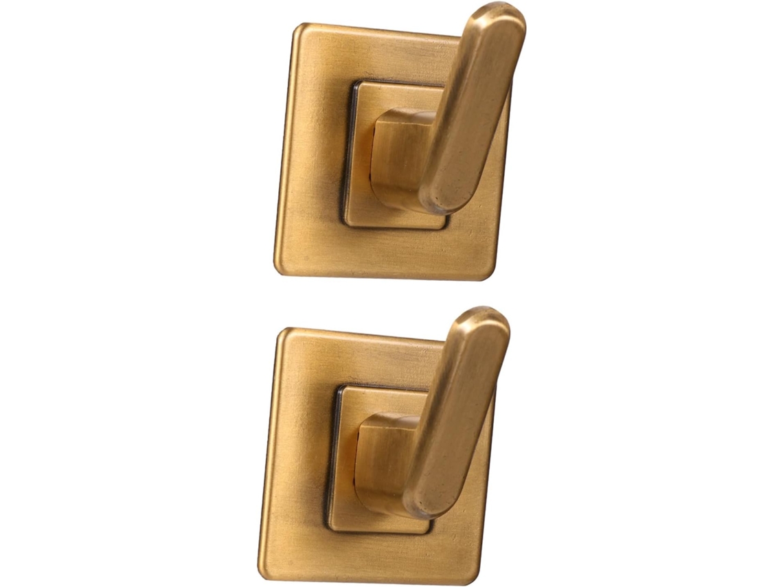 Doitool Ganchos De Parede Para Banheiro, Alumínio Autoadesivo, 2-unidades, Com Base E Design Em Arco, Dourado