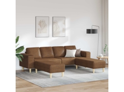 Vidaxl Sofá De Sala De Estar 3 Pcs Castanho