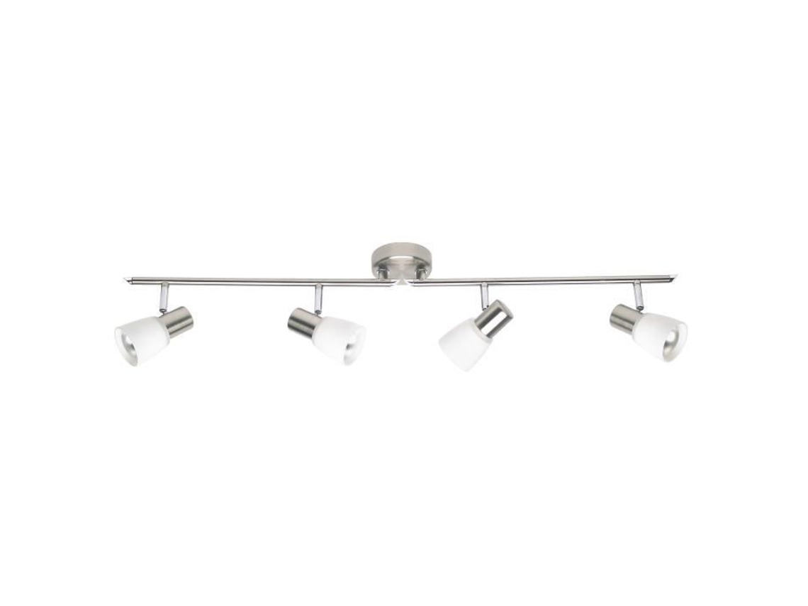 BRILLIANT Luca Barra de Teto com 4 Luzes Altura 15 Cm E14 40W Cromado e Branco