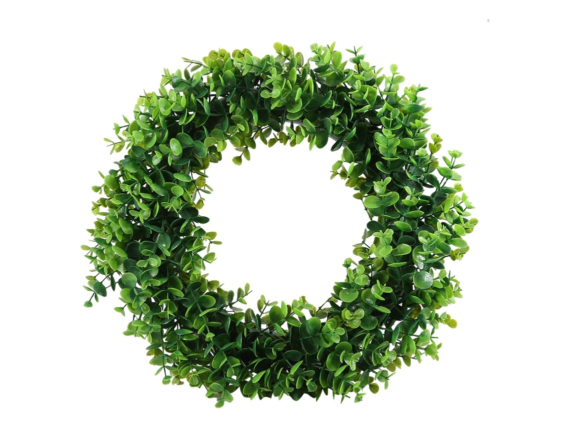 Coroa de Folhas Verdes 40cm para Porta, Parede, Janela, Casamento, Festa com MARCA