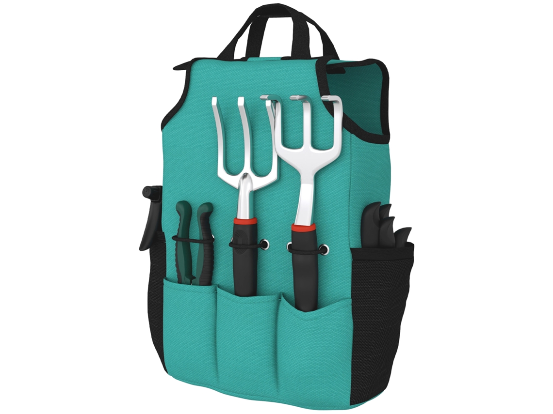 Conjunto de Jardinagem 9 Peças Alumínio com Tesoura e Saco (leve, Secure Lock)