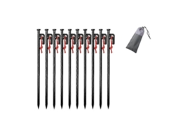 Estacas de Aço para Barraca, 20cm, com Gancho, Solo Rígido, Camping, AQUAFORGE