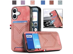 Capa Para Iphone 17 - Textura Jeans Com Compartimentos Para Cartões