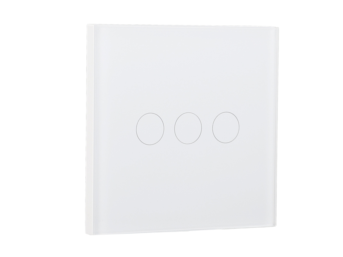 Laxiscreed Interruptor De Luz Sensível Ao Toque Em Vidro Temperado Branco Para Fios Únicos