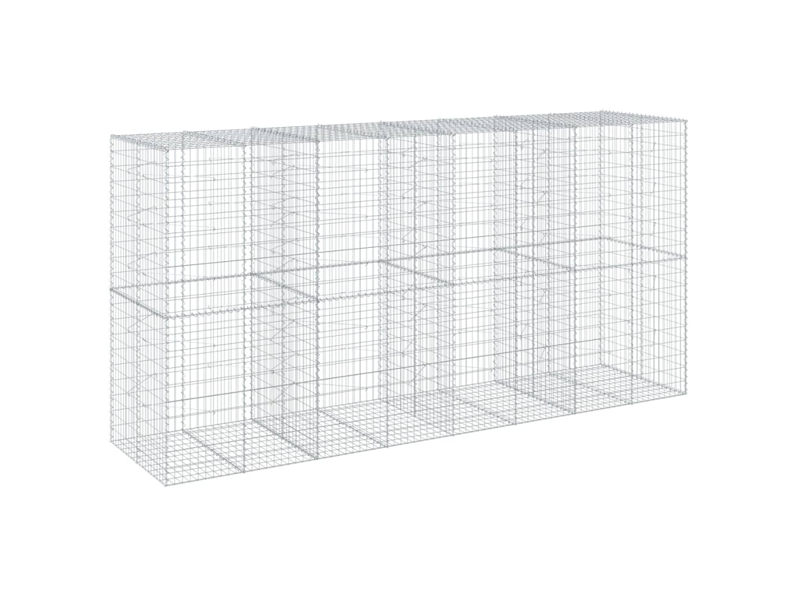 Gabion Basket, Gabion Baskets Vidaxl Prateado Ferro (400 X 100 X 200 Cm)