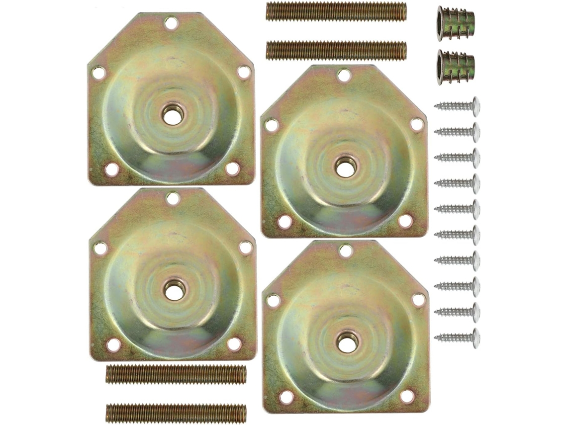 Placas De Montagem Angular Popetpop Para Pés Móveis Ferro, 4 Parafusos Incluídos, Fácil De Instalar Em Sofás E Mesas