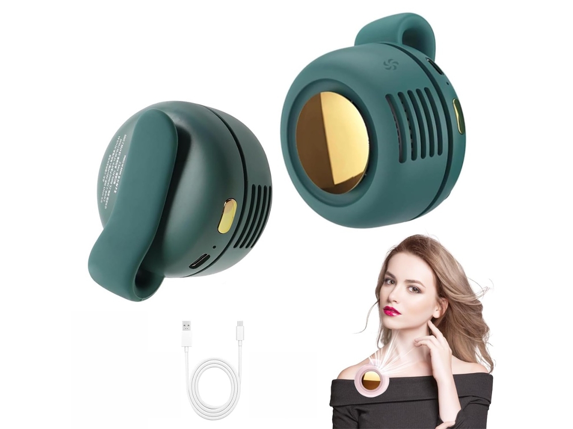 Ventilador Portátil De Cintura Com Clipe, Ajustável Em 360° E Ultraleve (verde)