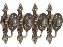 Ganchos De Cortina Liga Metálica, Suporte Parede 4 Peças, Dourado,