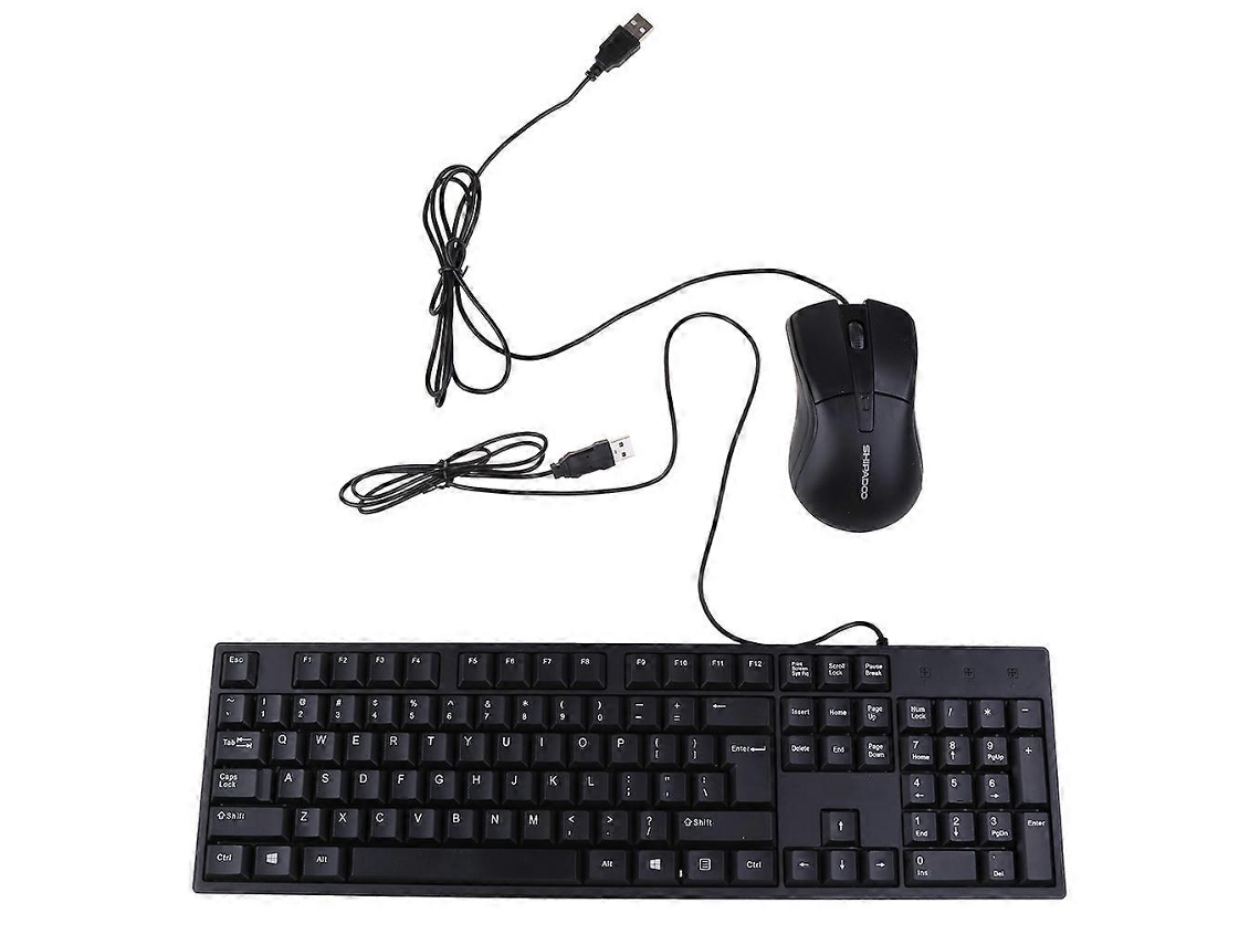 Combinação De Teclado E Mouse Para Jogos Com Fio, Fino, Plano E Silencioso, Teclado, Mouse, Teclado Ergonômico De Tamanho Normal Ly Ebike (preto)