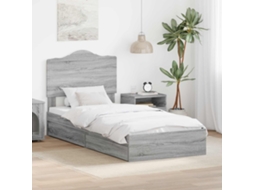 Vidaxl Cama Com Armazenamento Com Gaveta Cinza Sonoma 90 X 200 Cm