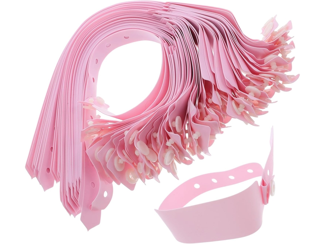 Bestonzon 100 - Pulseiras de Identificação de Segurança Pessoal, Pulseiras de PVC Confortáveis e Descartáveis para Adultos
