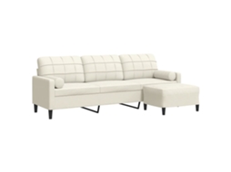 3-seater Sofa, 3-seater Sofas Vidaxl Creme Veludo (n/a)