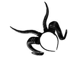 Accesorio de Pelo de Halloween Cuernos de Oveja Headband Hecho a Mano para Cosplay Fiesta Negro
