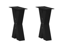 Vidaxl Pés Para Mesa De Centro Em Formato De X, 2 Peças, Preto, 28x(42-43) Cm, Aço