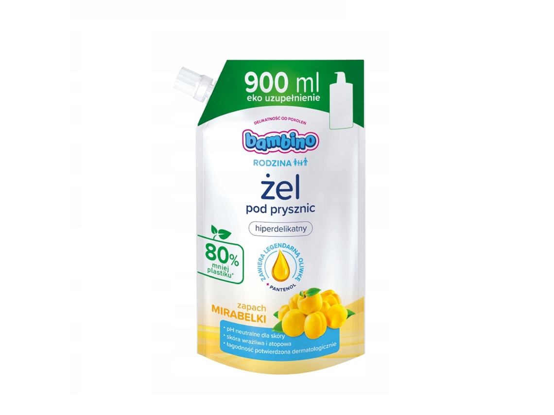 Refil de gel de banho ultra suave com aroma Família Mirabelle, 900ml, infantil