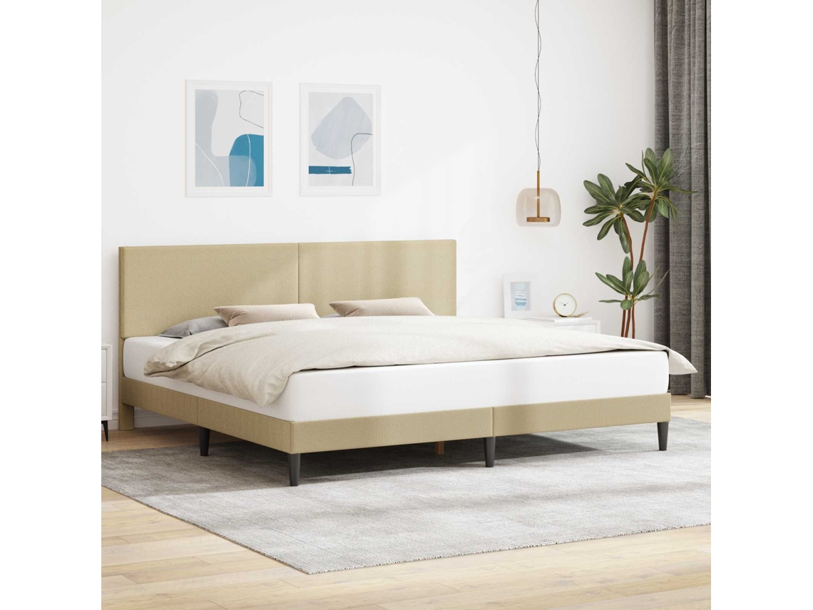 Vidaxl Estrutura Da Cama Com Cabeceira Cinza Verde Claro 200 X 200 Cm