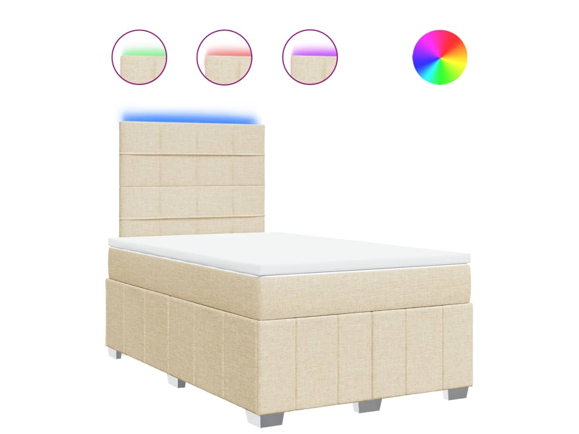 Maison Exclusive - Cama Boxspring Com Colchão 120x190 Cm Tecido Cor Creme