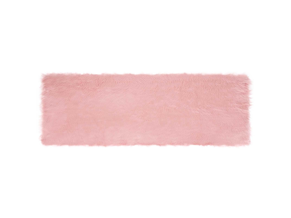 Vidaxl Tapete De De Ovelha Sintética Tafalla Rosa 80 X 250 Cm