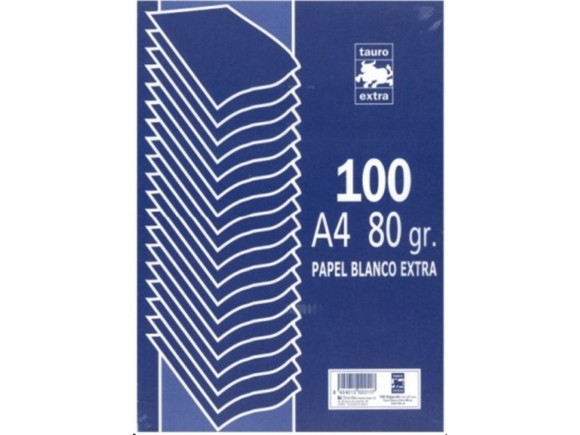 Livro Paquete A4 100 Hojas 80 G.liso Tauro Extra De Desconocido (espanhol)