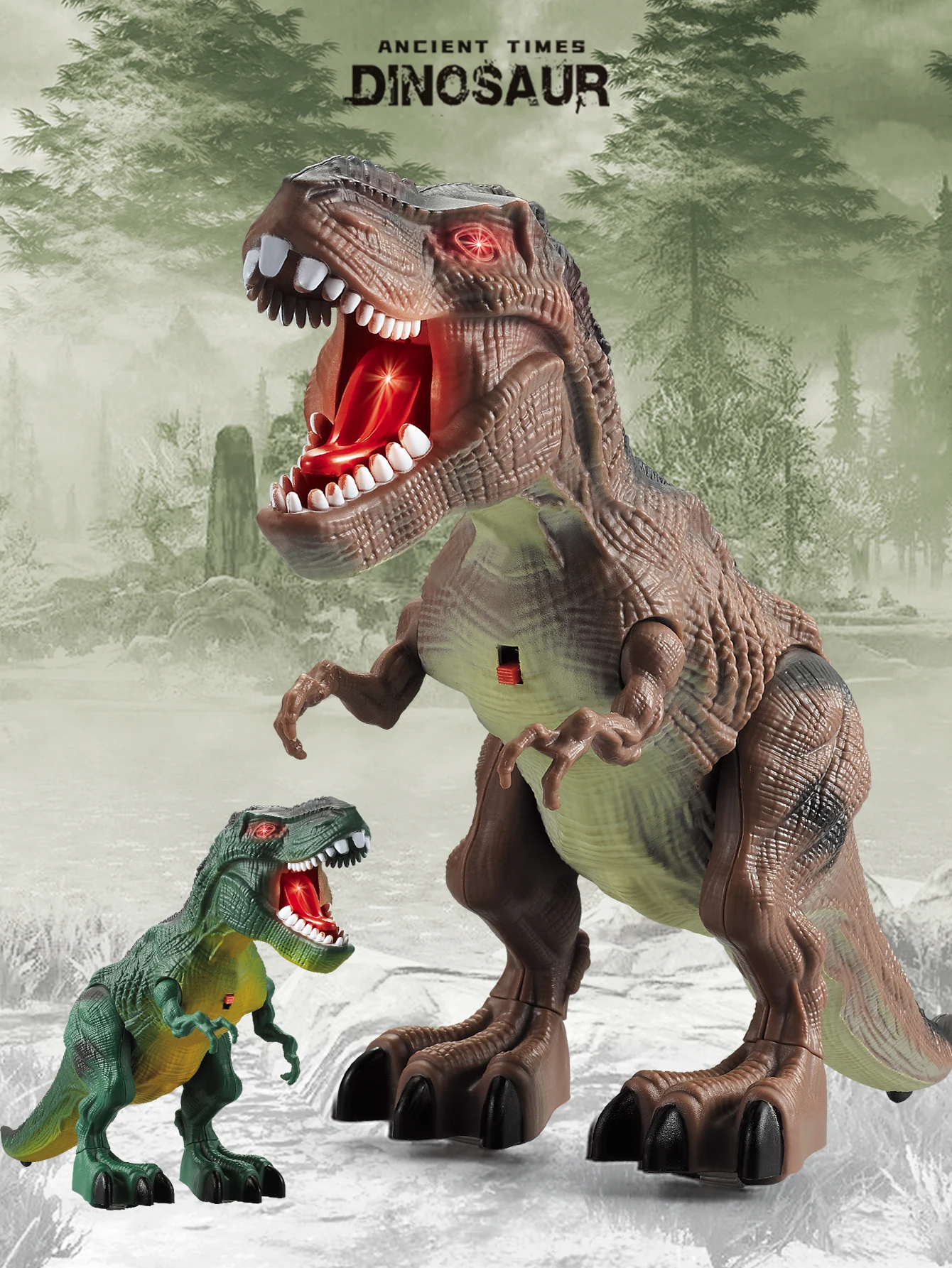 (marrom) Brinquedo De Dinossauro Com Controle Remoto, Tiranossauro Rex Realista, Modelo Robô, Presente