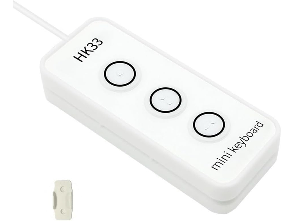 Teclado Usb De 3 Teclas Com Programação Macro E Suporte Para Múltiplas Funções.