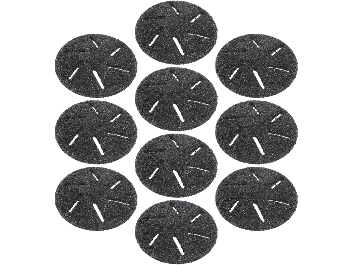 Conjunto de 10 cabeças rotativas para lima elétrica, base em ABS preto, compatíveis.