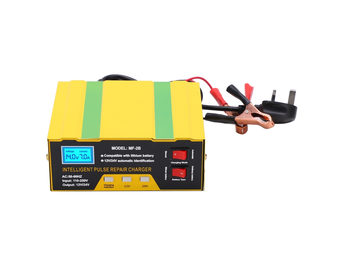 Carregador de bateria inteligente de 180 W, 12 V e 24 V, para reparo de carros e motocicletas (MF-2B)