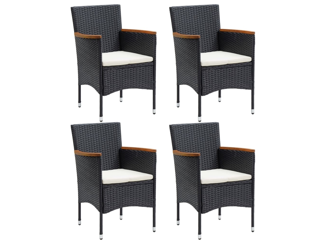 Maison Exclusive - 5 Pcs Conjunto De Jantar Para Jardim Preto