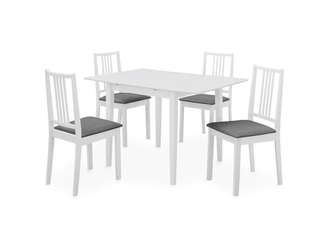 Vidaxl 5 Pcs Conjunto De Jantar Mdf Branco